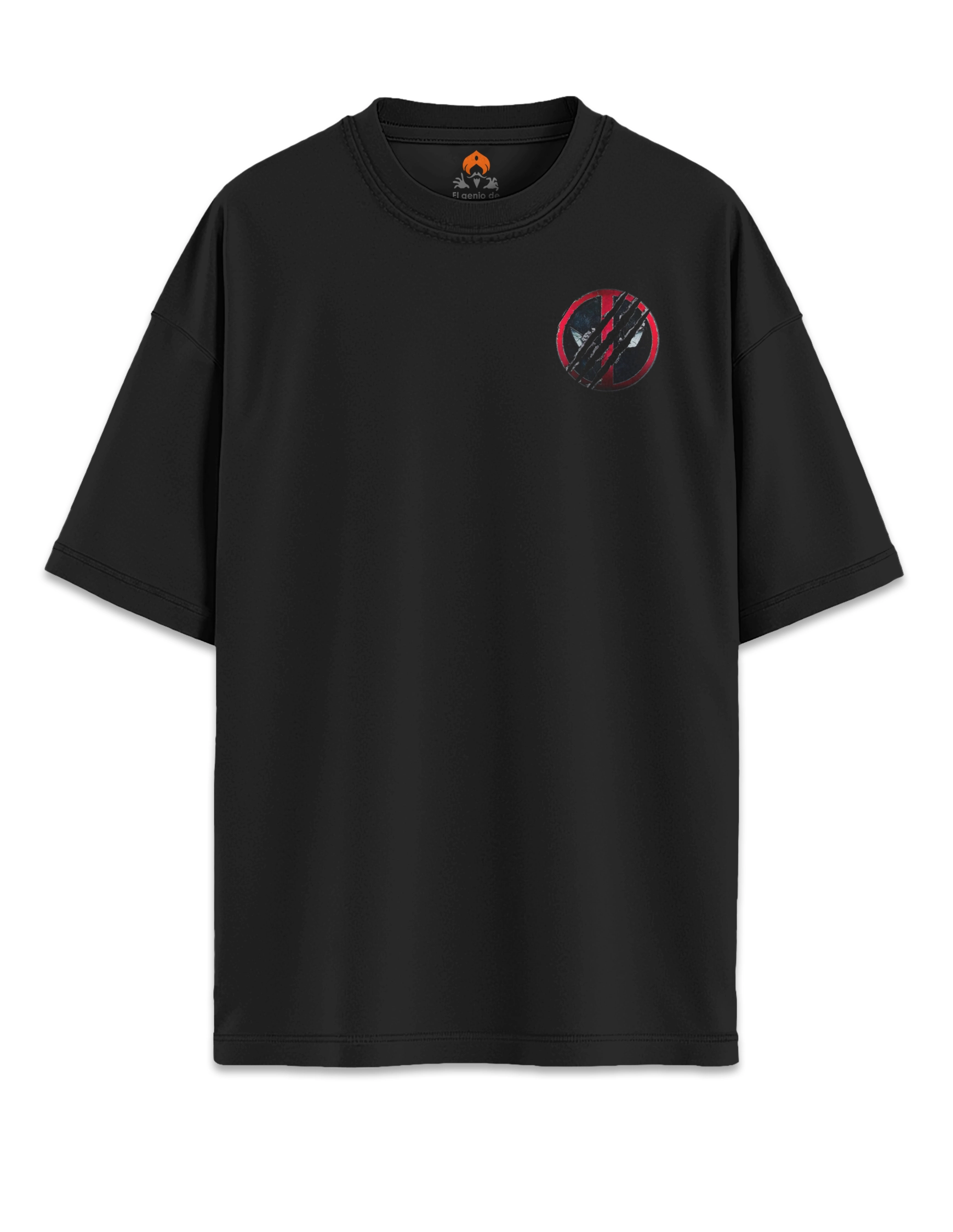 Camiseta oversize Deadpol y Lobezno delante