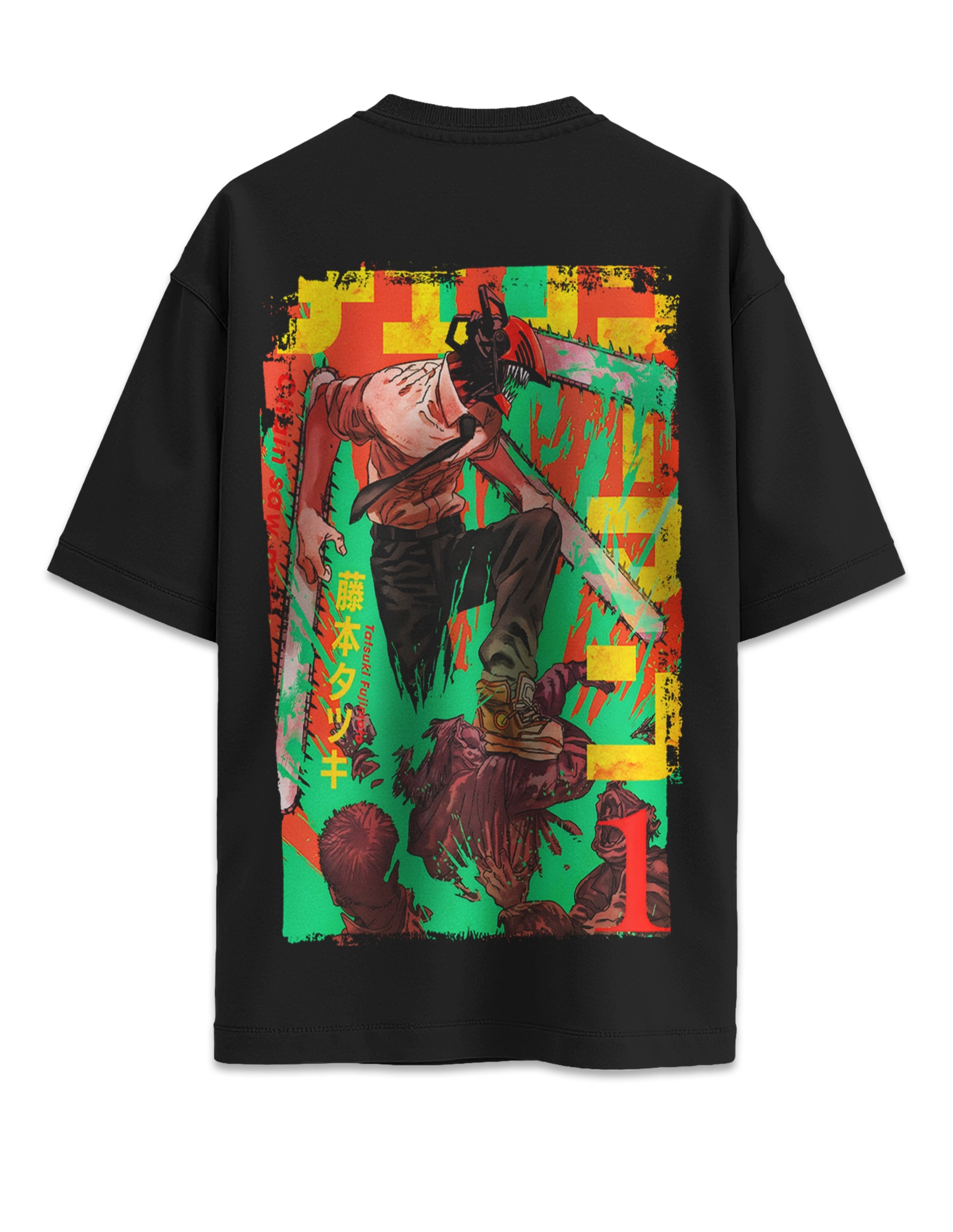 Camiseta oversize Chainsaw Man Design 1