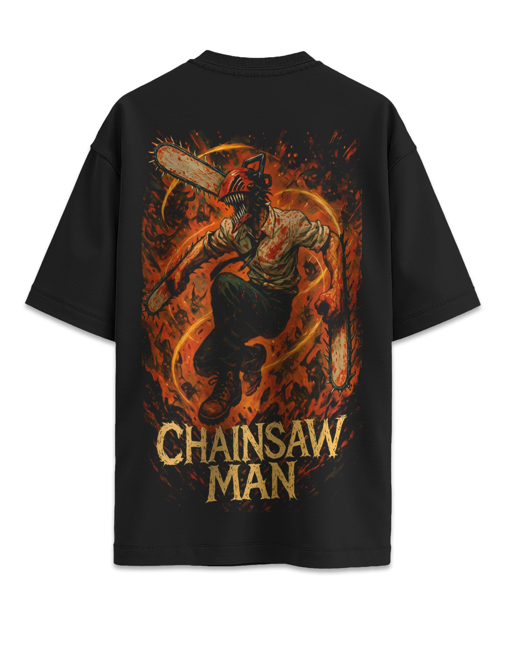 Camiseta oversize Chainsaw Man Design 3