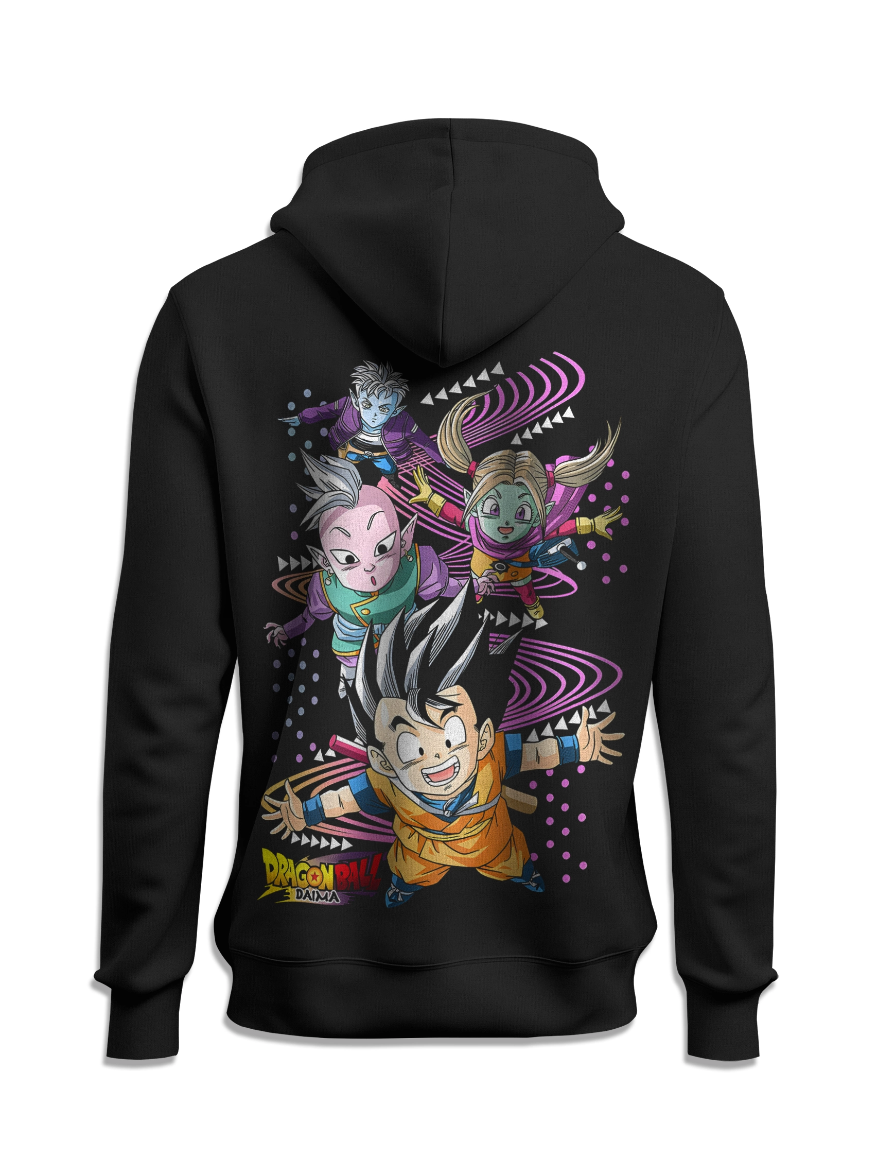 Sudadera Dragon Ball Daima en el reino demoniaco capucha detras