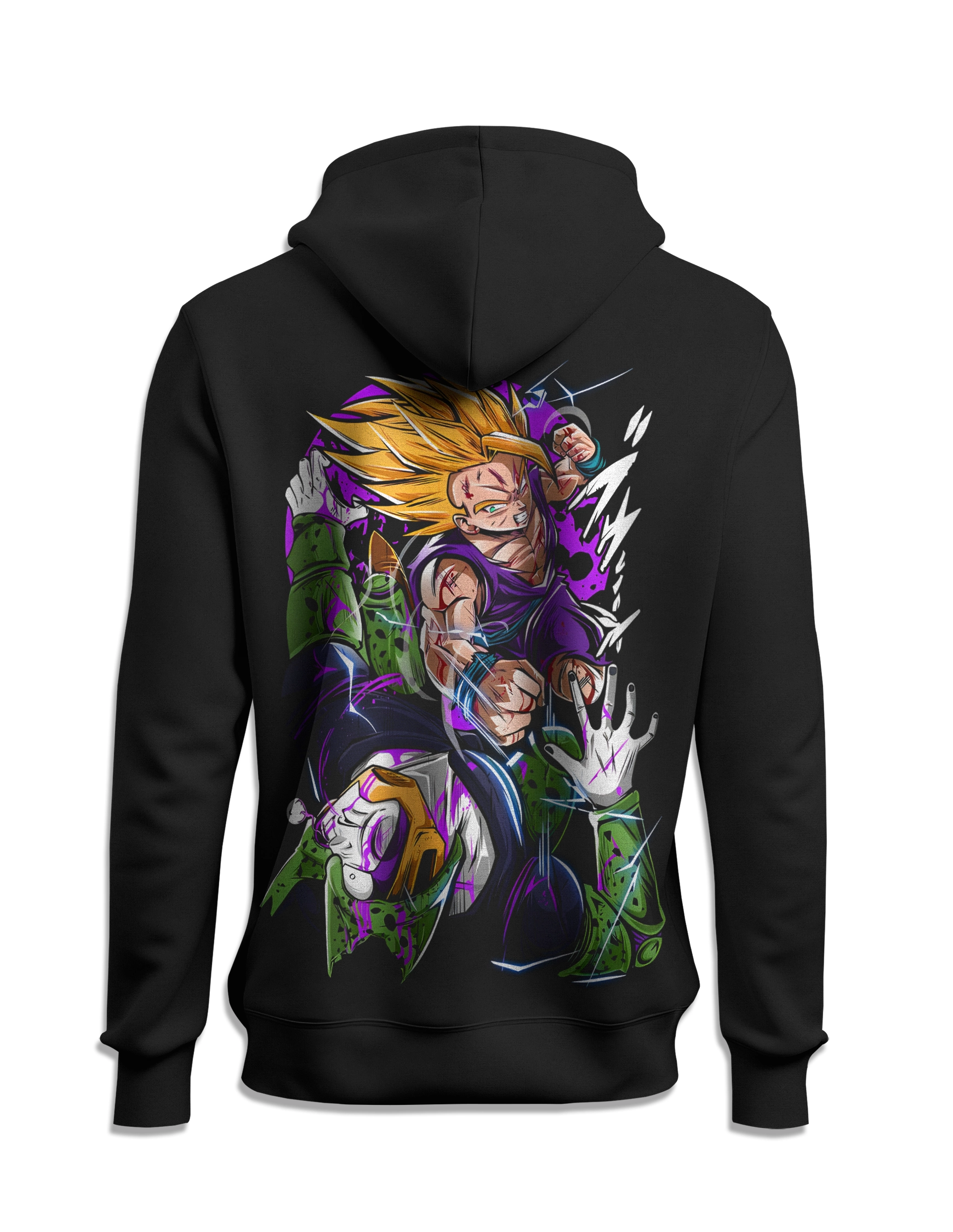 Sudadera Dragon Ball Gohan VS Cell capucha detras