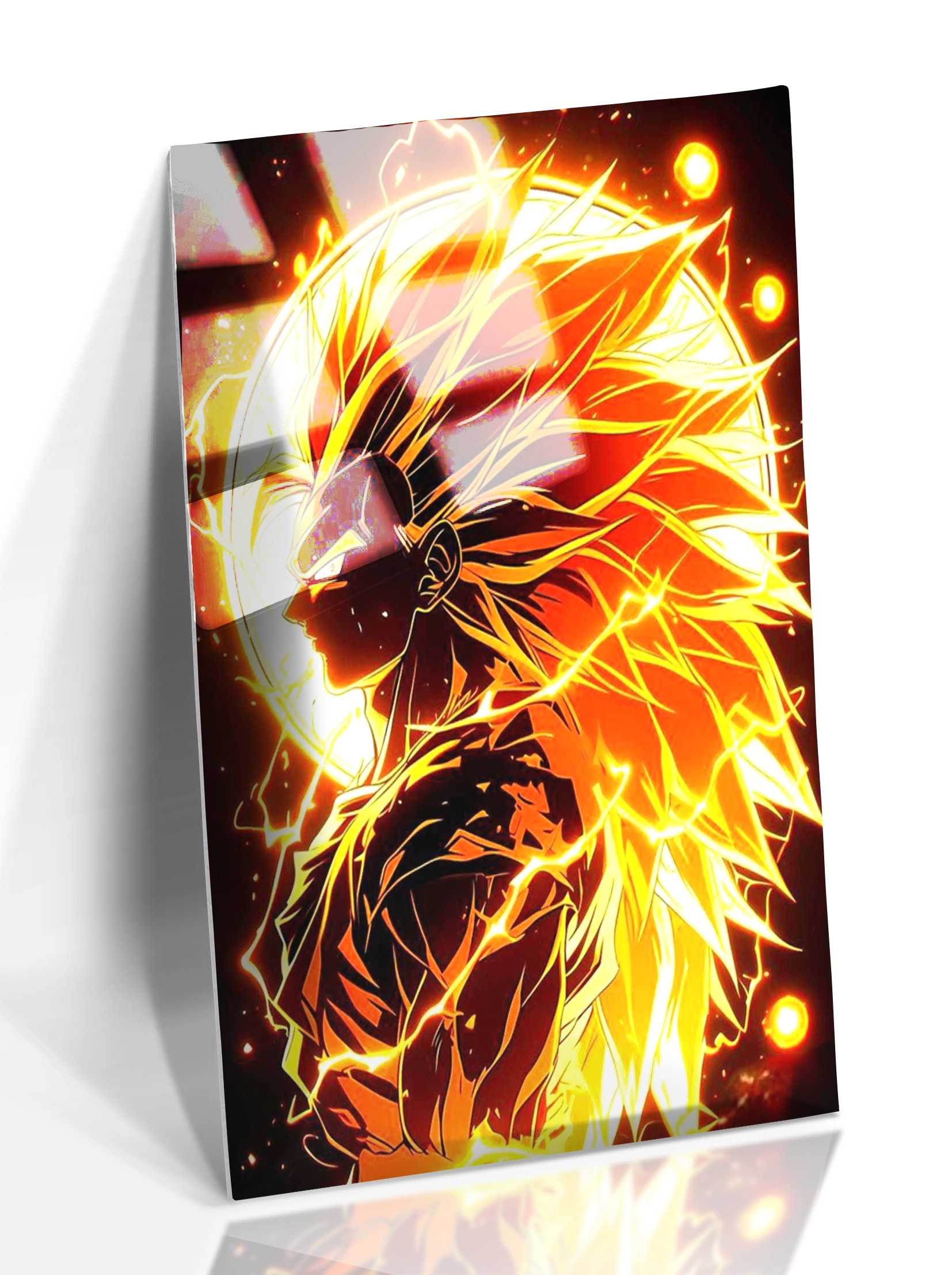 Cuadro panel aluminio brillo Goku SSG3
