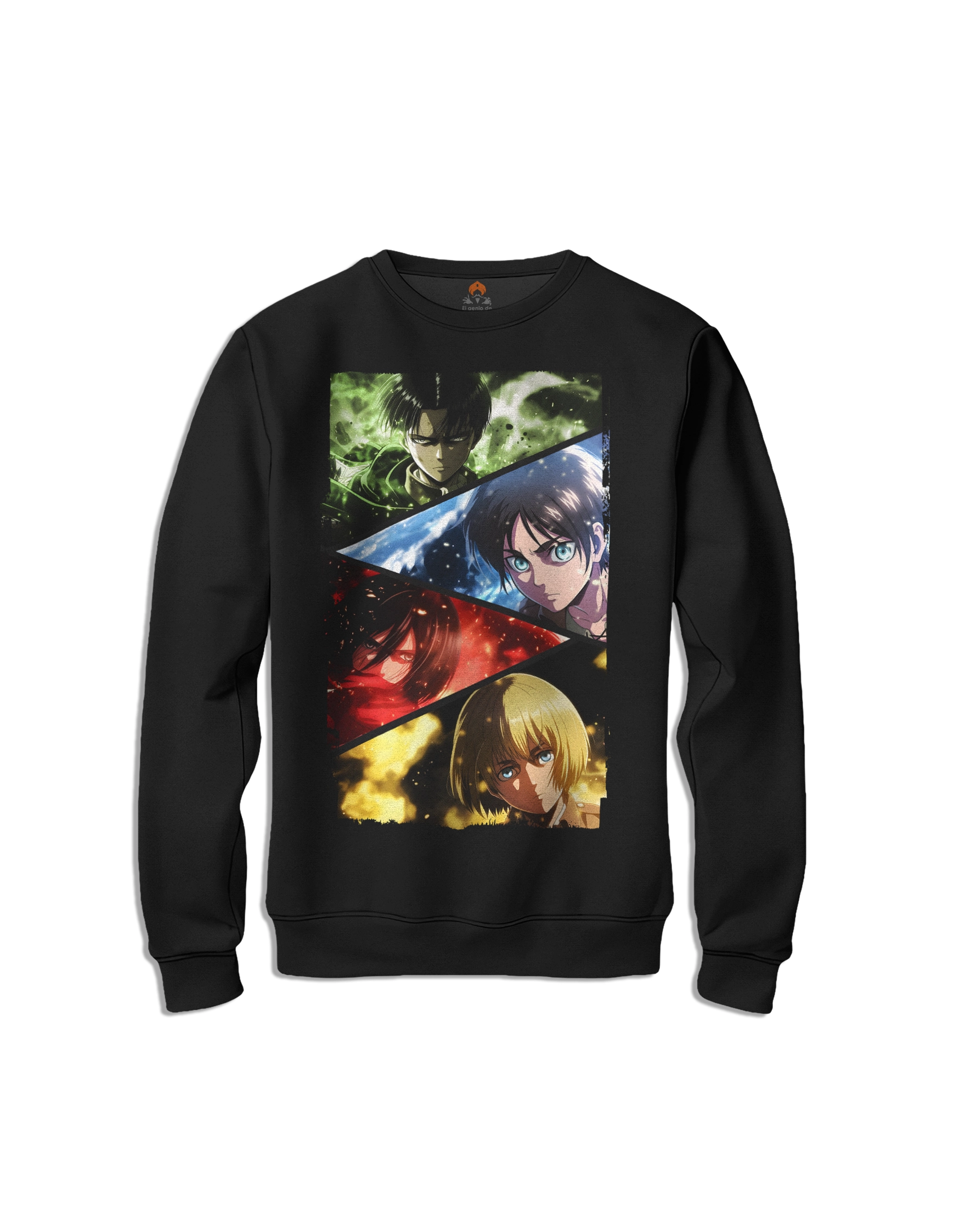 sudadera ataque a los titanes equipo de exploración sin capucha delante