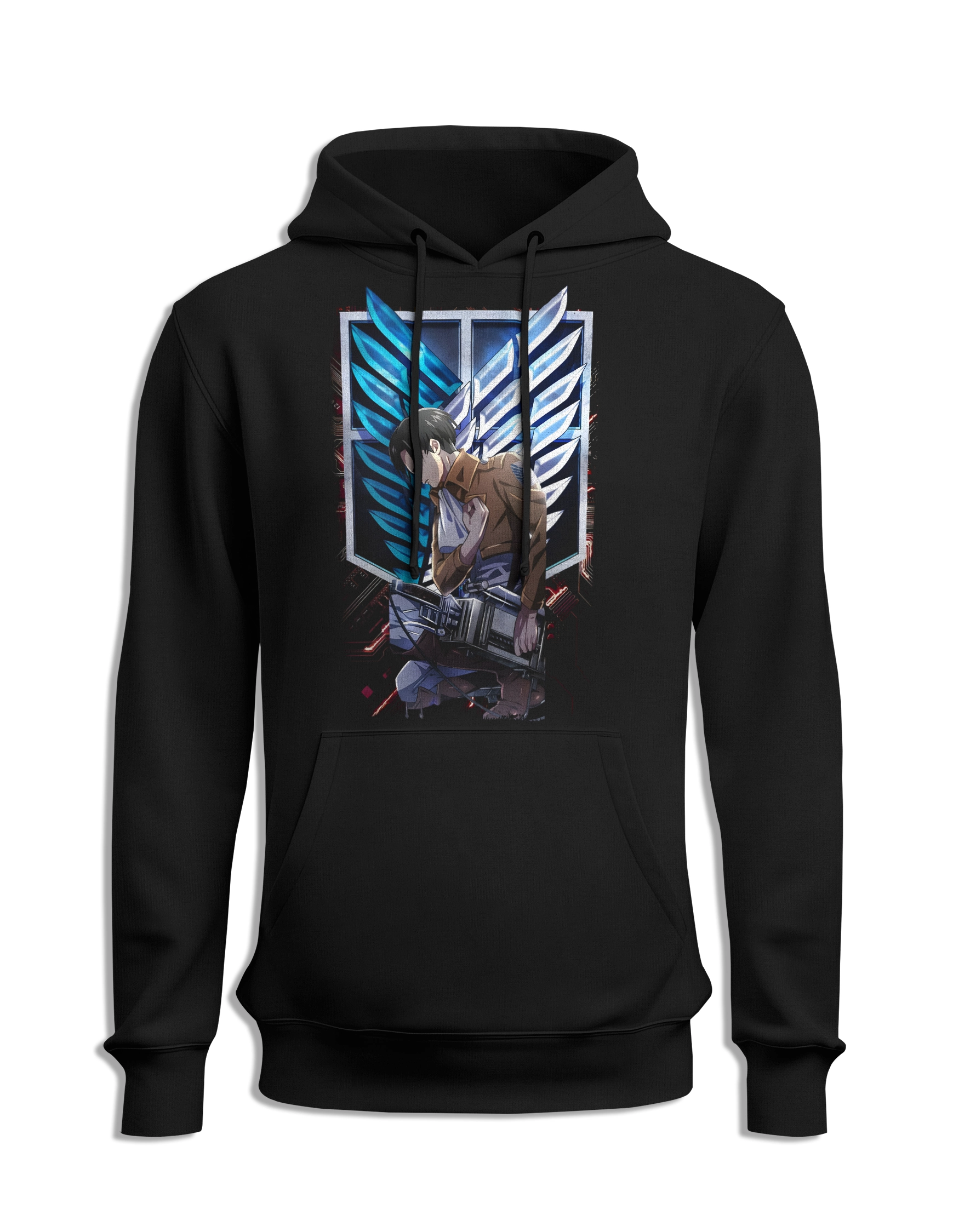 Sudadera Ataque a los titanes Levi Akerman capucha delante