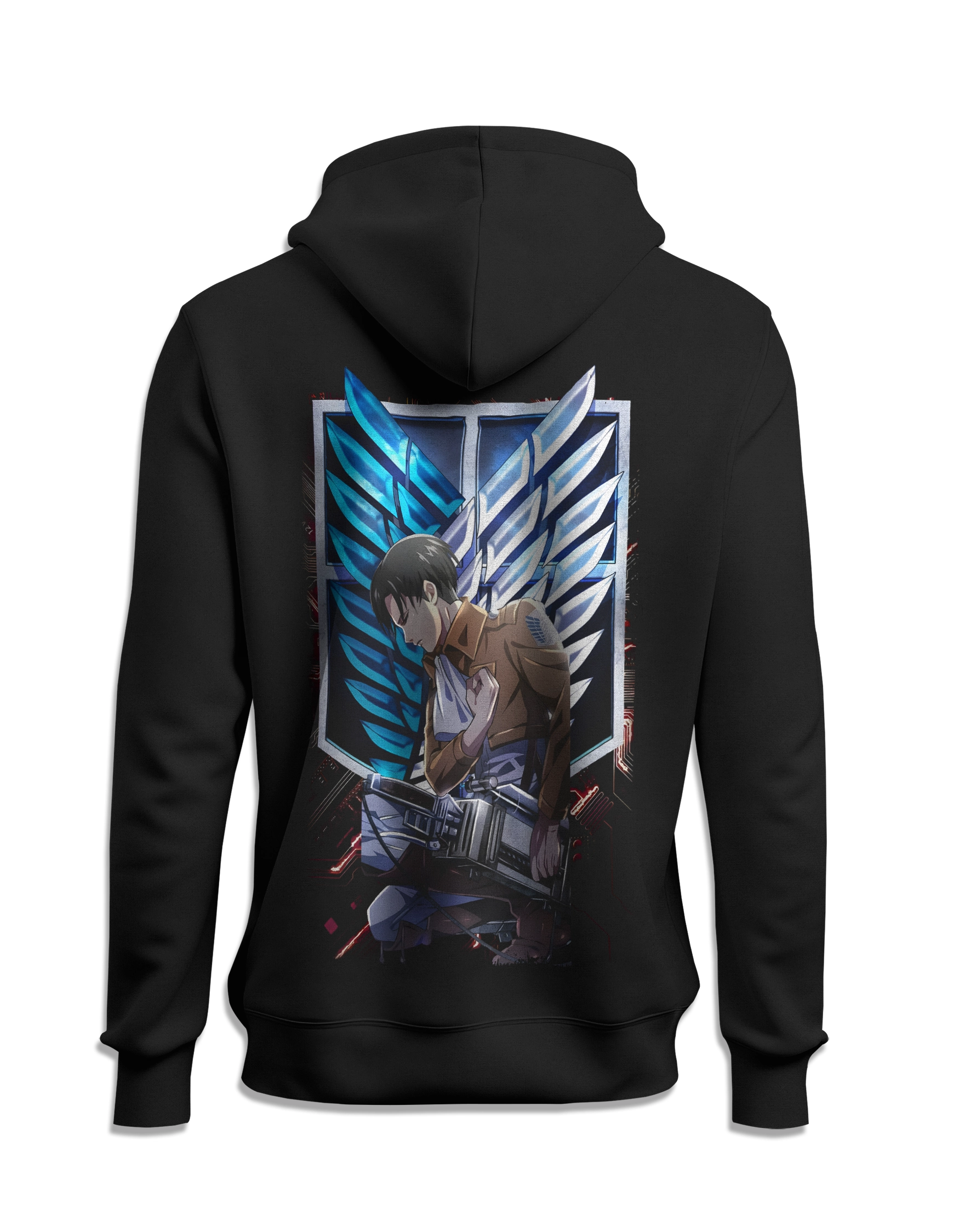 Sudadera Ataque a los titanes Levi Akerman capucha detras