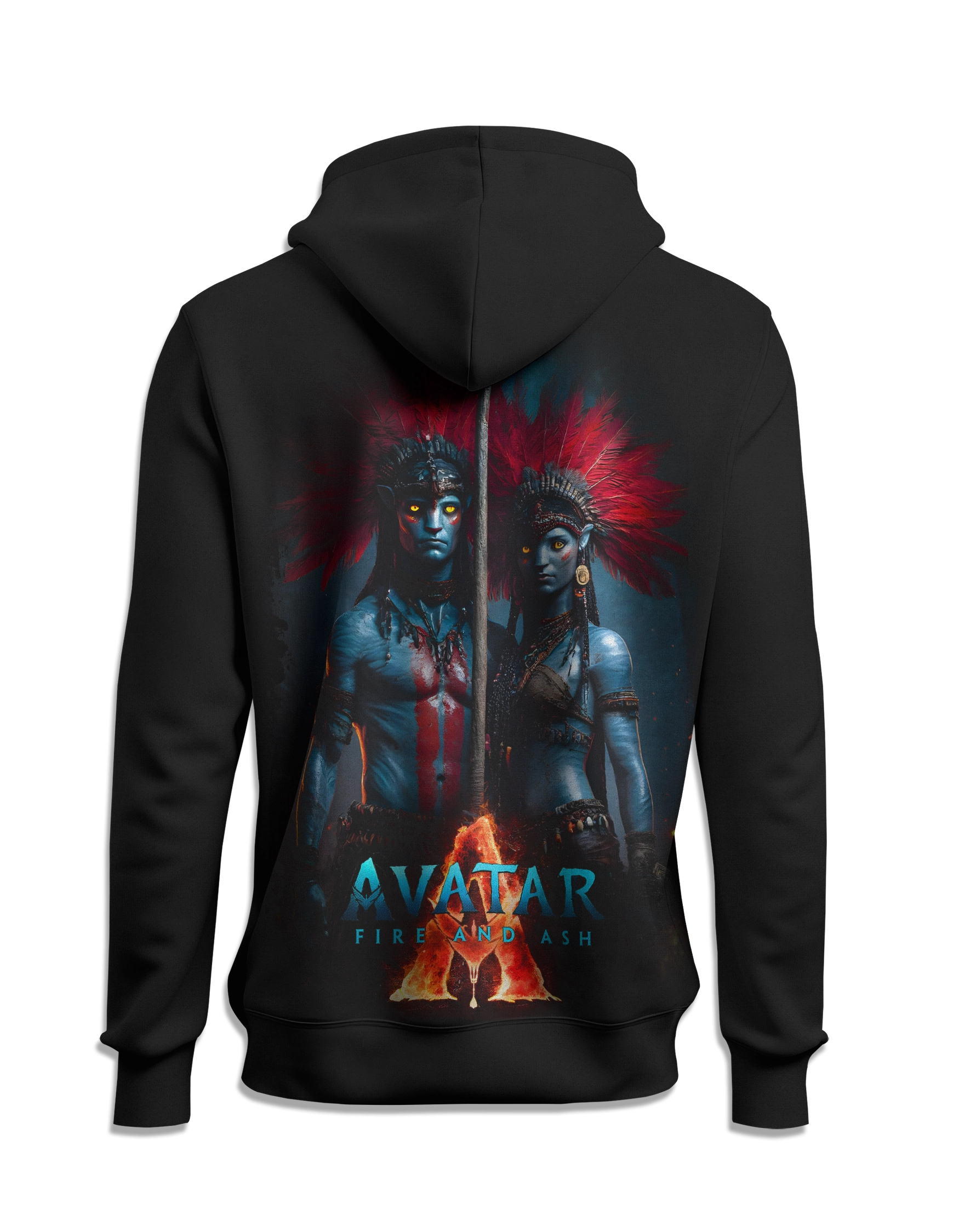 sudadera avatar fuego y ceniza capucha detras