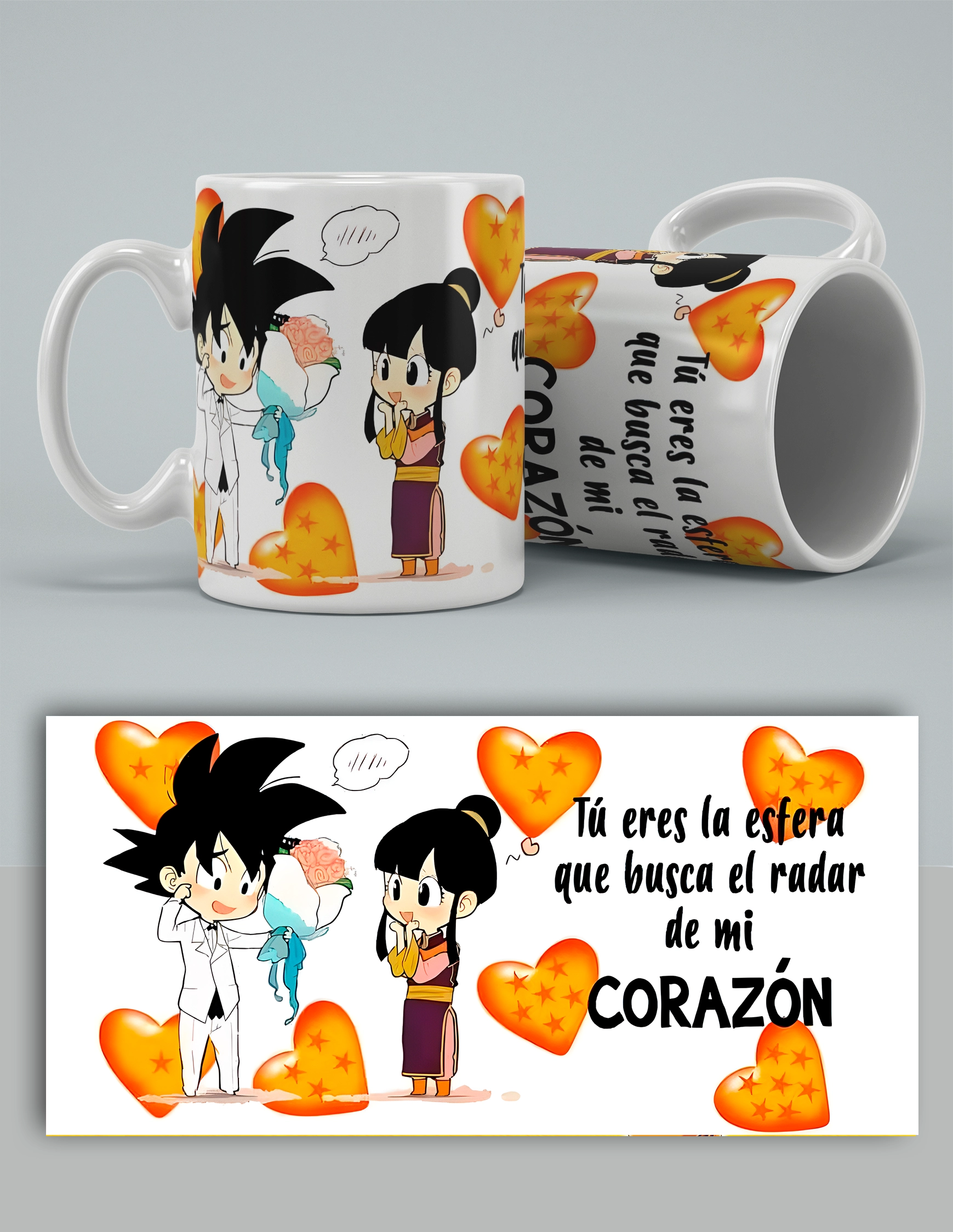 Taza Dragon Ball el radar de mi corazón