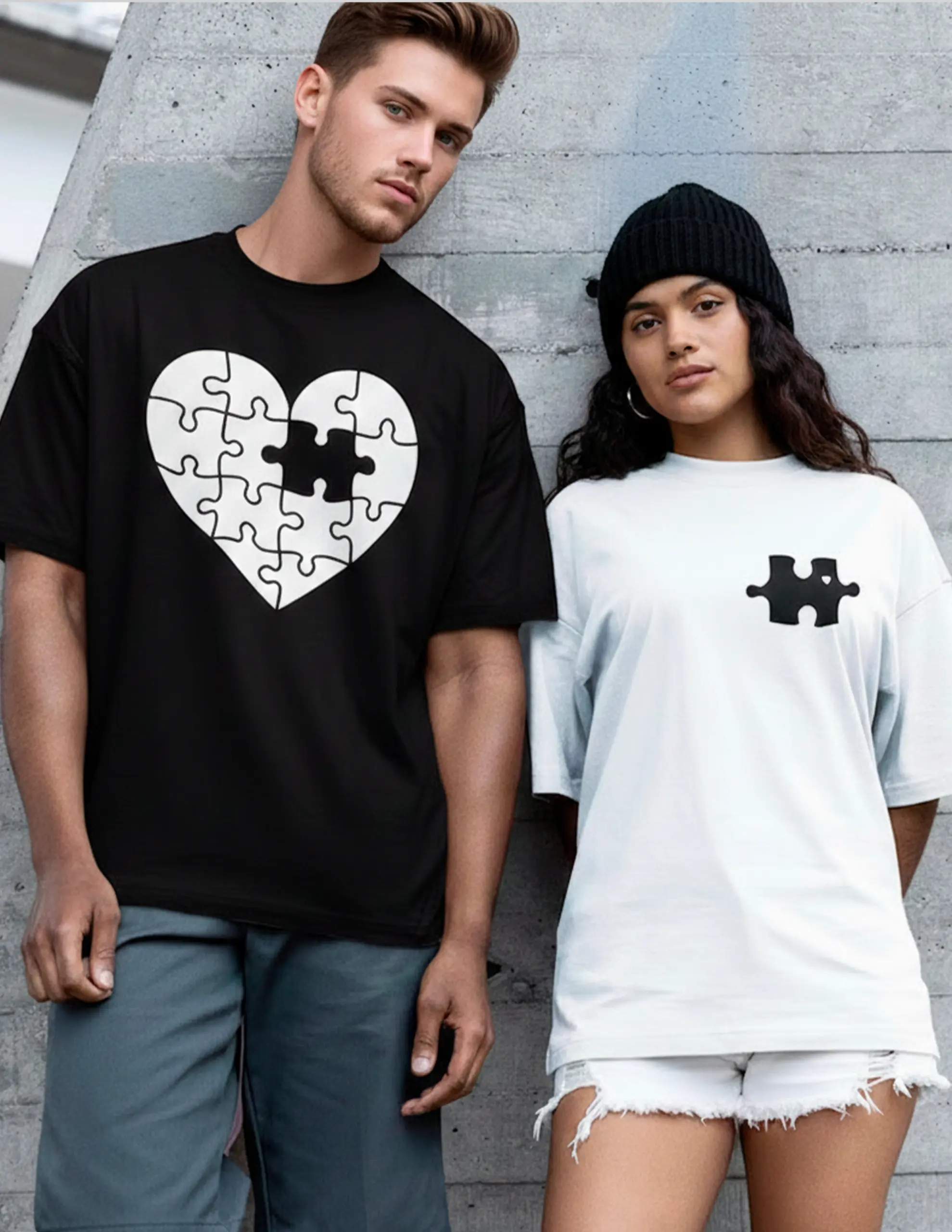 Pack 2 camisetas San Valentín tu eres la pieza que me complementa