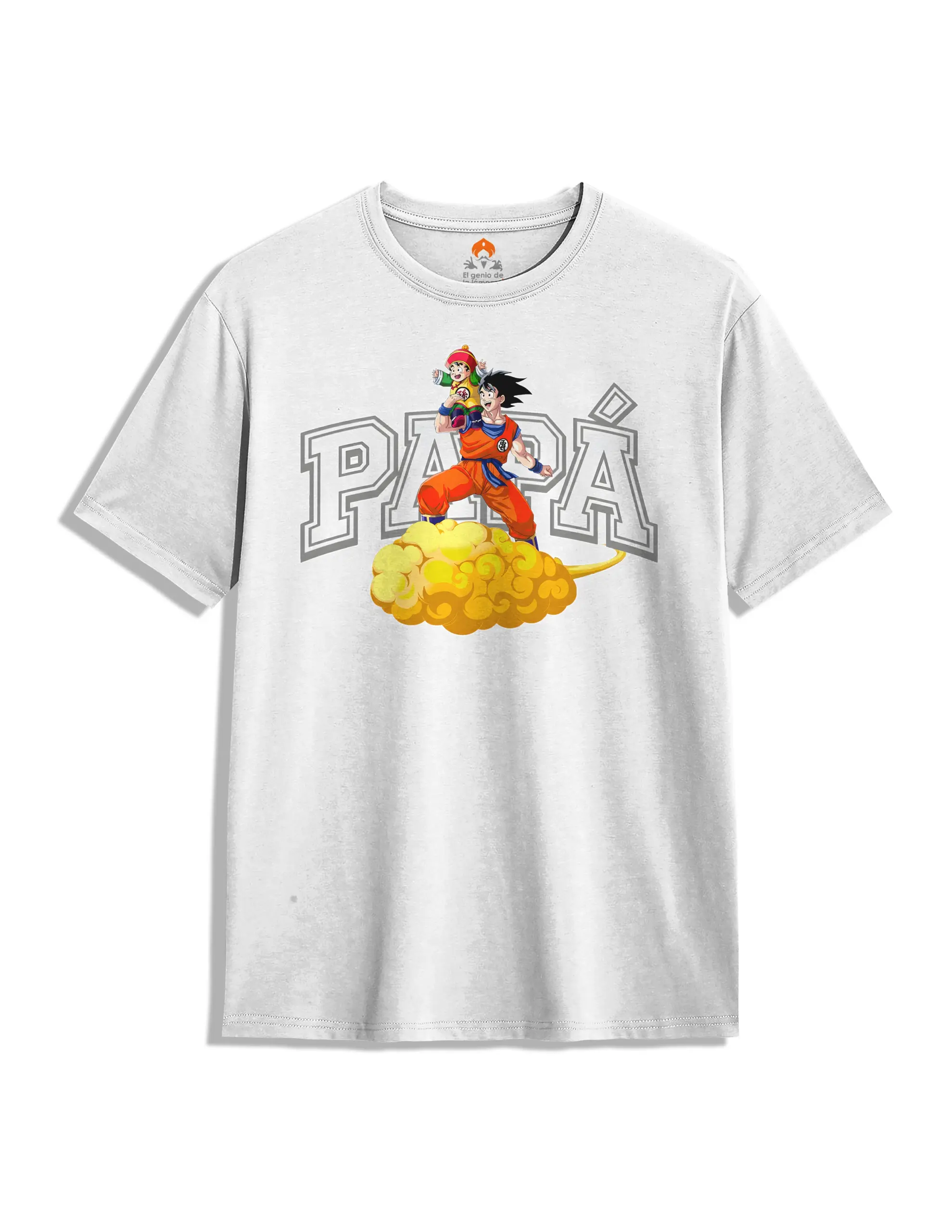 Camiseta día del padre Son Goku y Gohan blanca