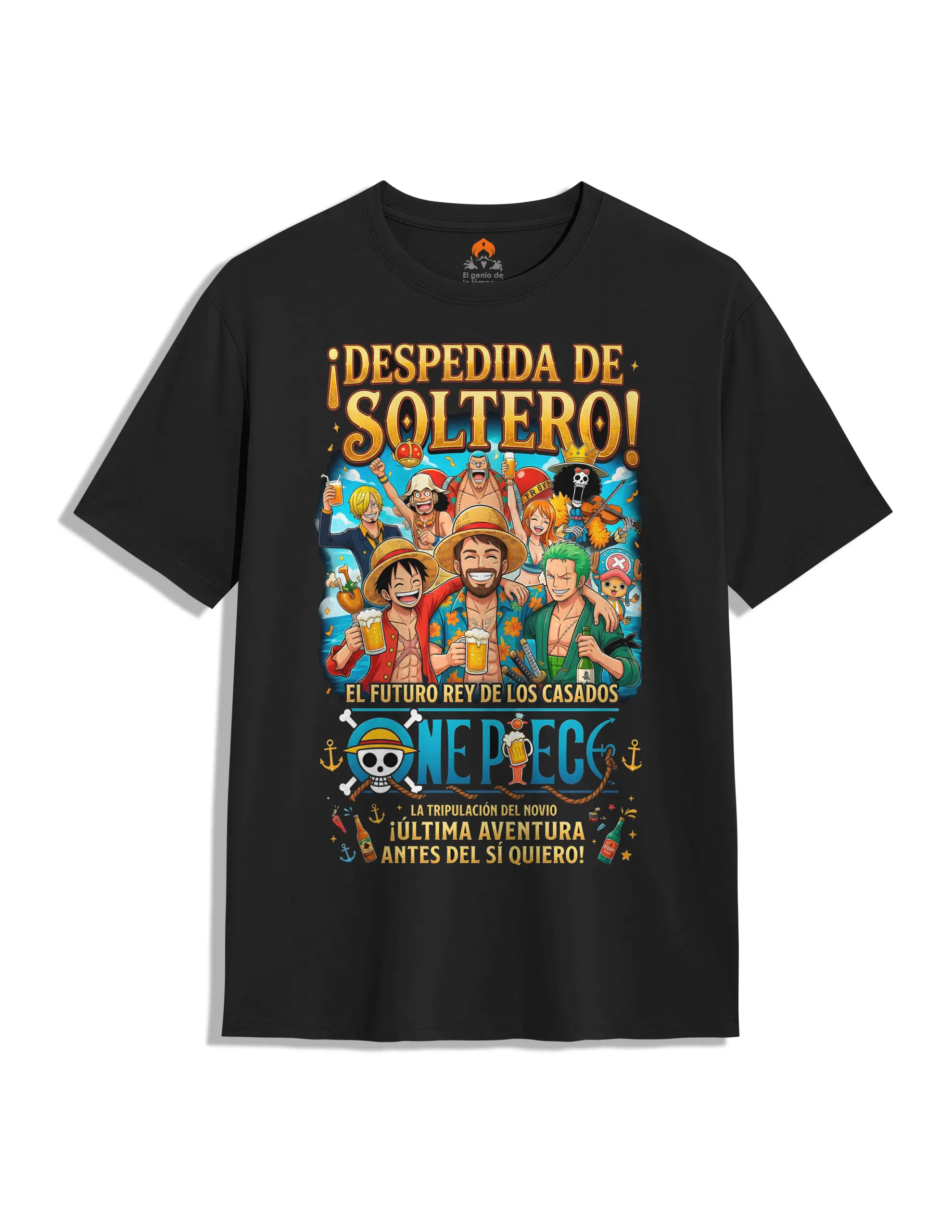 Camiseta despedida One Piece personalizada con foto estilo anime