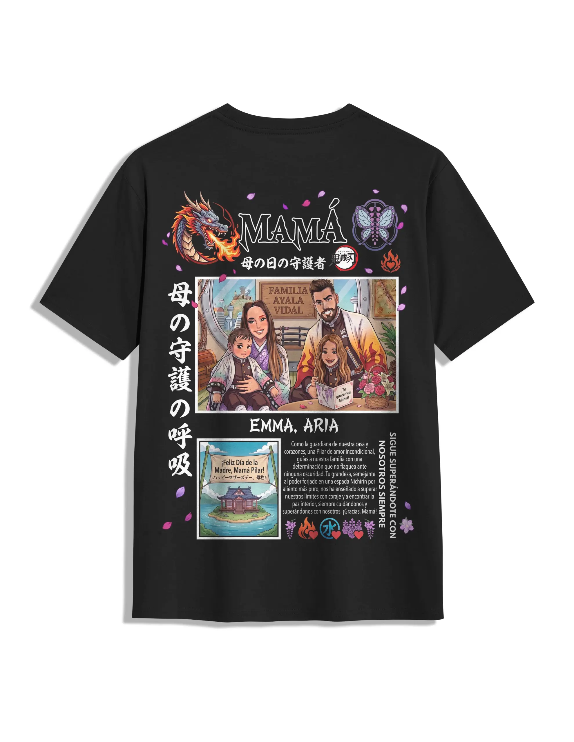 camiseta personalizada demon slayer regalo mamá