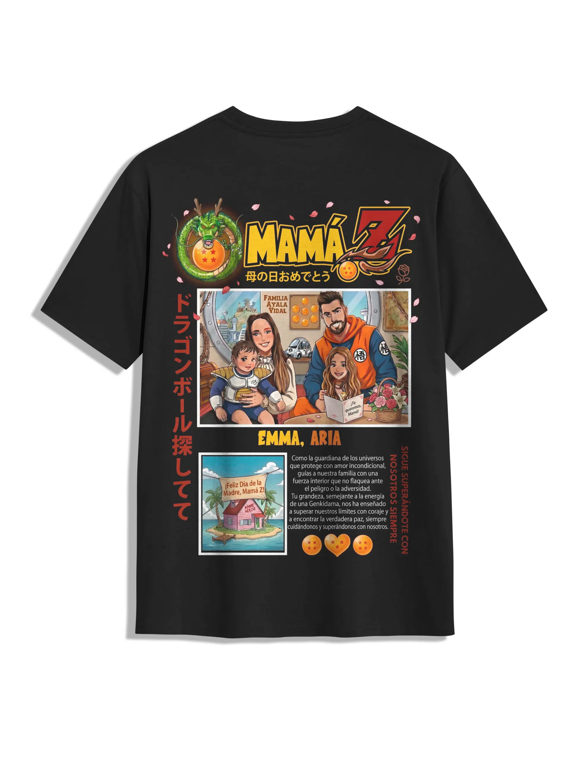 Camiseta personalizada dragon ball para regalo mamá