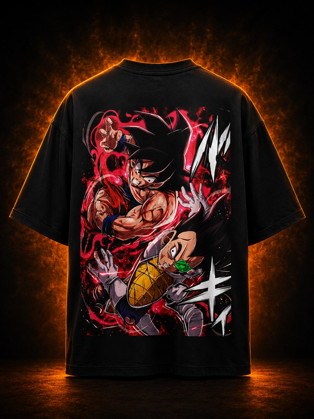 Camiseta Dragon Ball combate Saiyan oversize