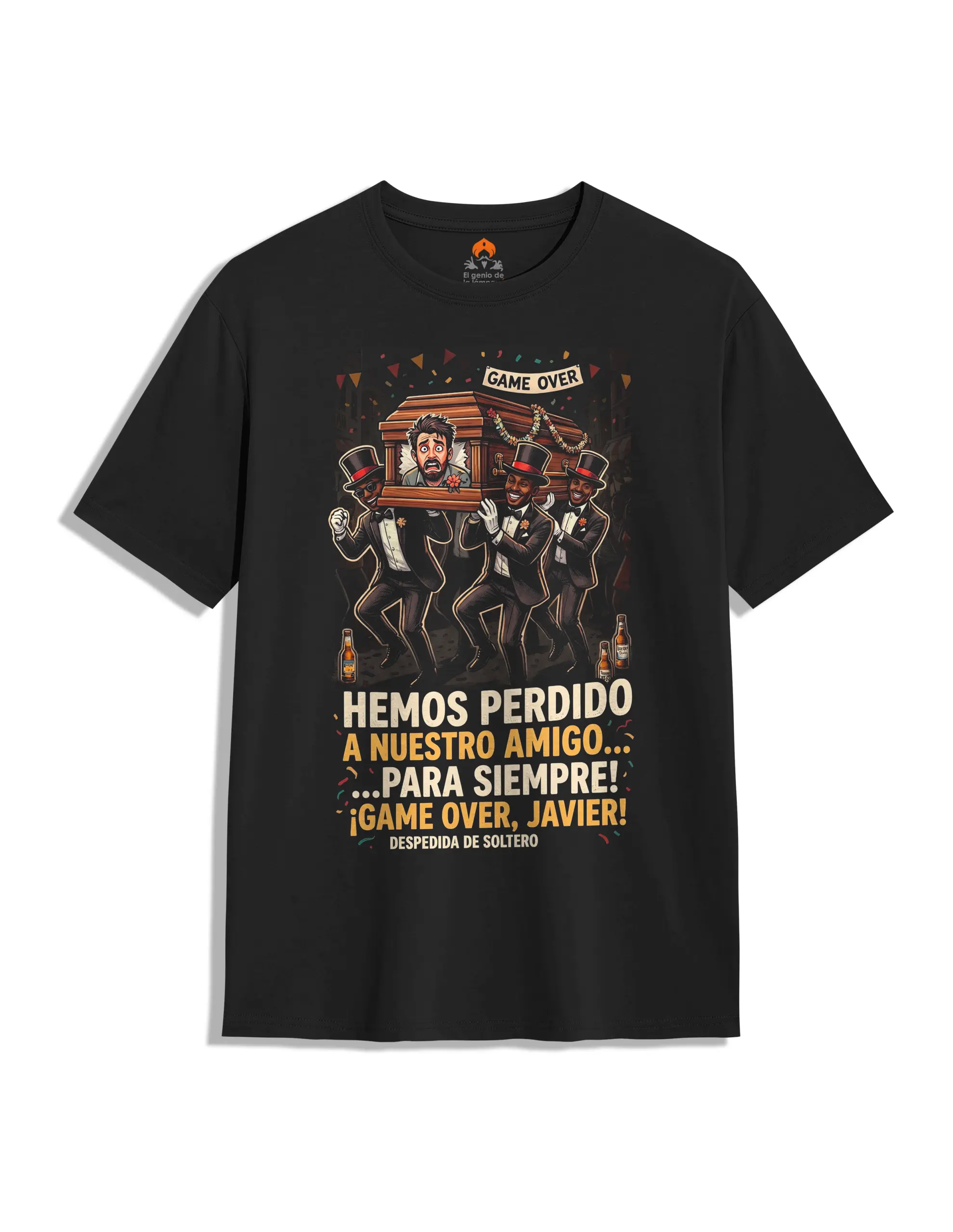 Añade una imagen graciosa del novio al botón de subir archivo para agregarlo al diseño, luego realiza tu pedido, nosotros antes de fabricar te hablaremos al whatsapp para mostrarte como quedaría tu diseño con la imagen que nos adjuntaste y que nos des el ok antes de imprimir.