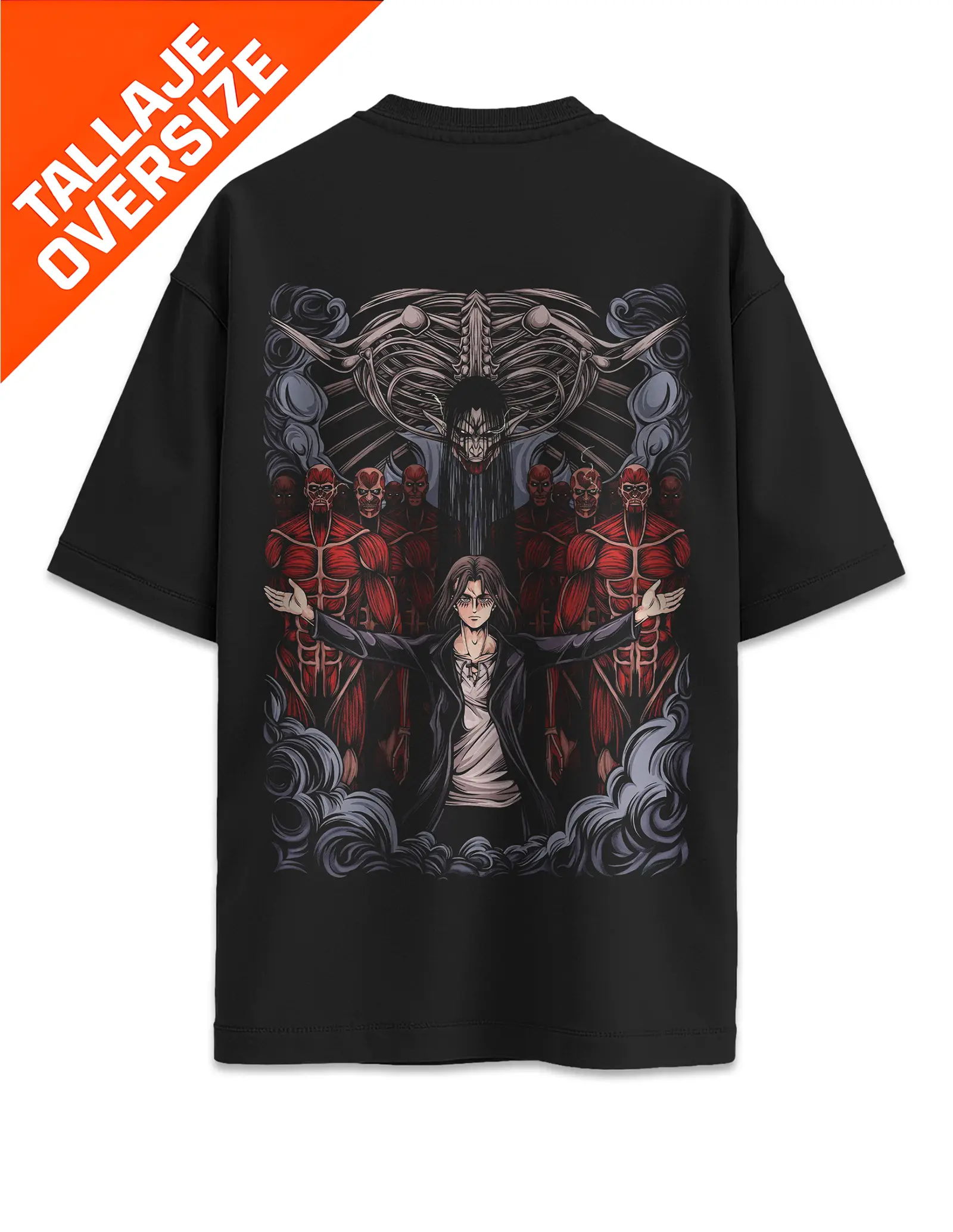 Camiseta Oversized Ataque a los Titanes The Rumbling Oscuro Diseño 13