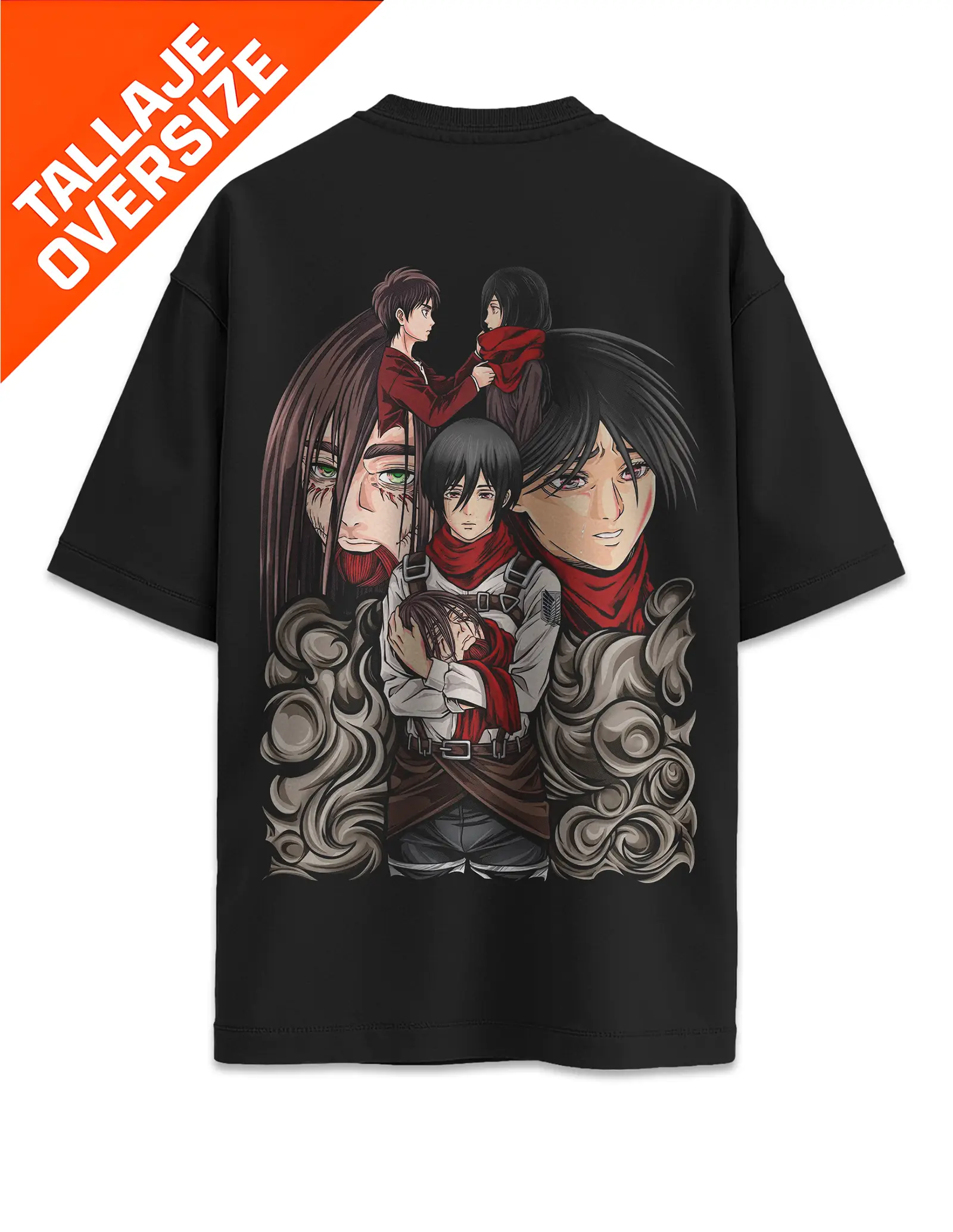 Camiseta Oversized Ataque a los Titanes Mikasa Recuerdos Diseño 4