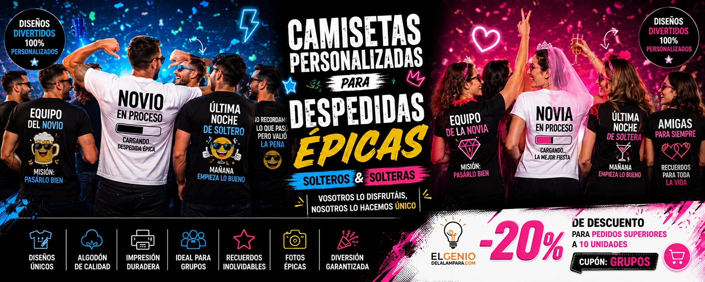Camisetas personalizadas para despedidas de soltero y soltera