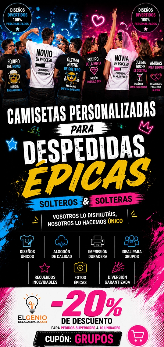 Camisetas personalizadas para despedidas de soltero y soltera