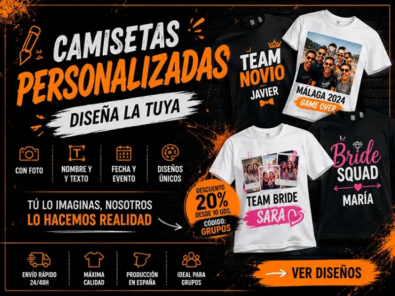 imagen banner categoría camisetas despedidas de soltera y soltero personalizadas