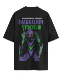 Camiseta Oversized Evangelion detras