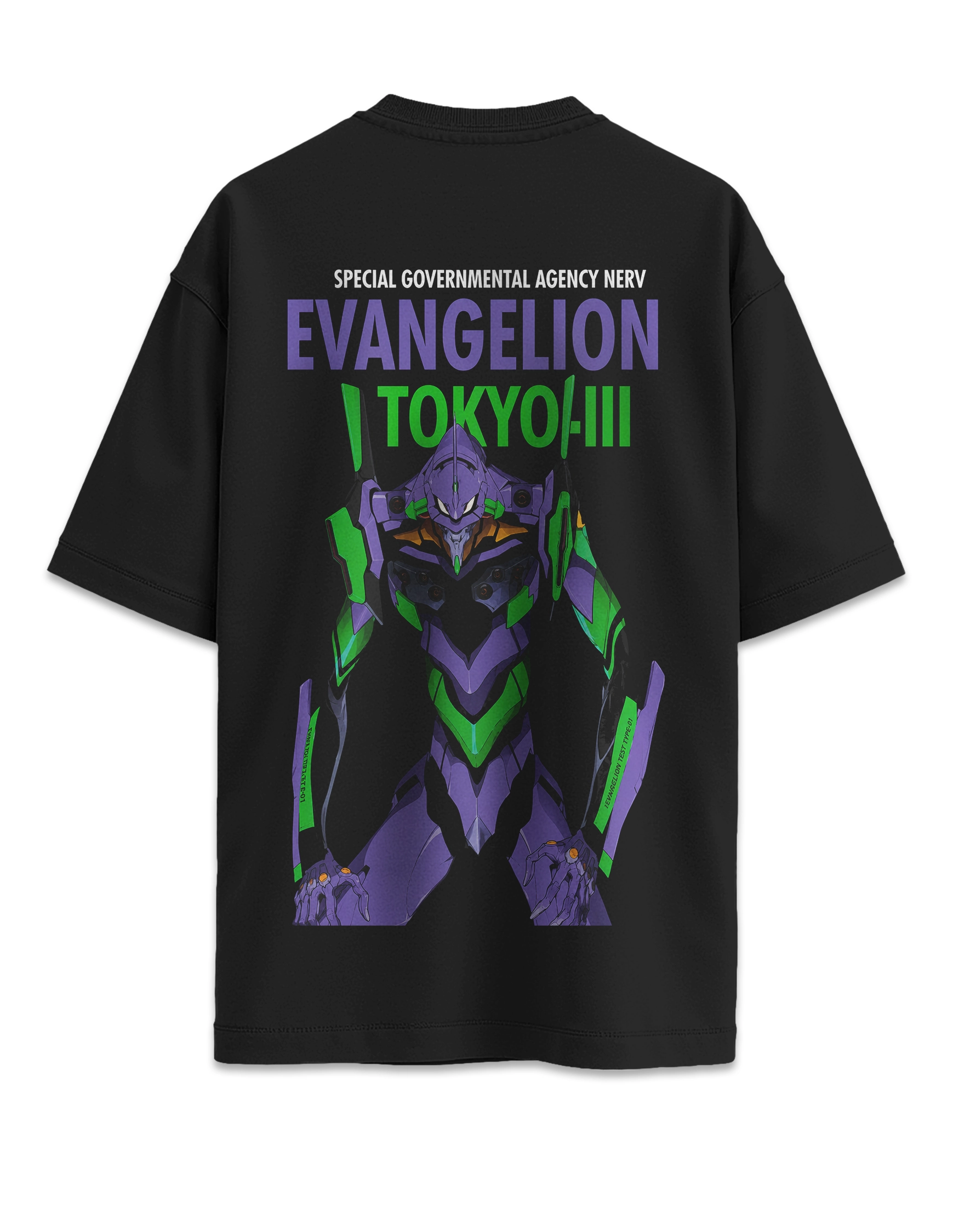 Camiseta Oversized Evangelion detras