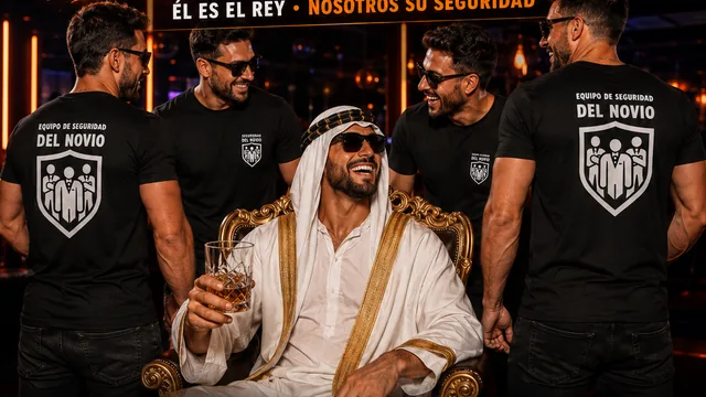 Grupo de despedida de soltero con camisetas personalizadas