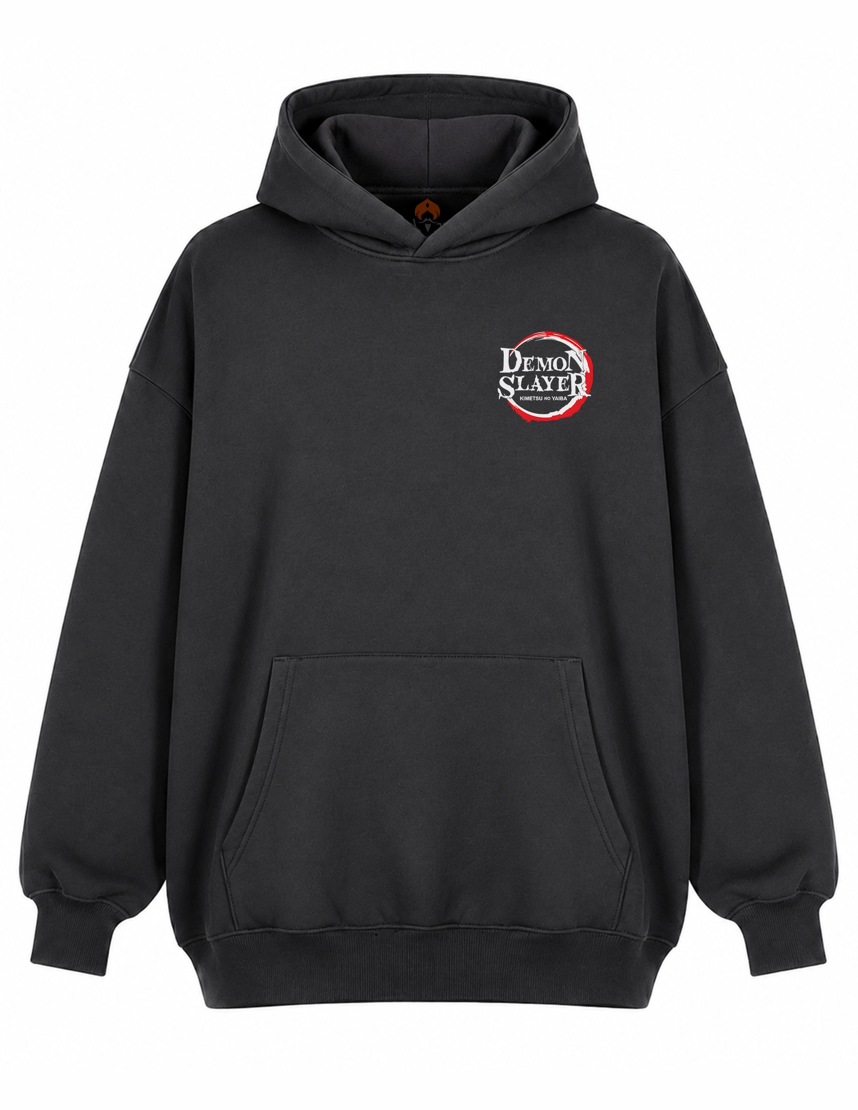 Sudadera oversize Demon Slayer Tengen Uzui negra - diseño frontal