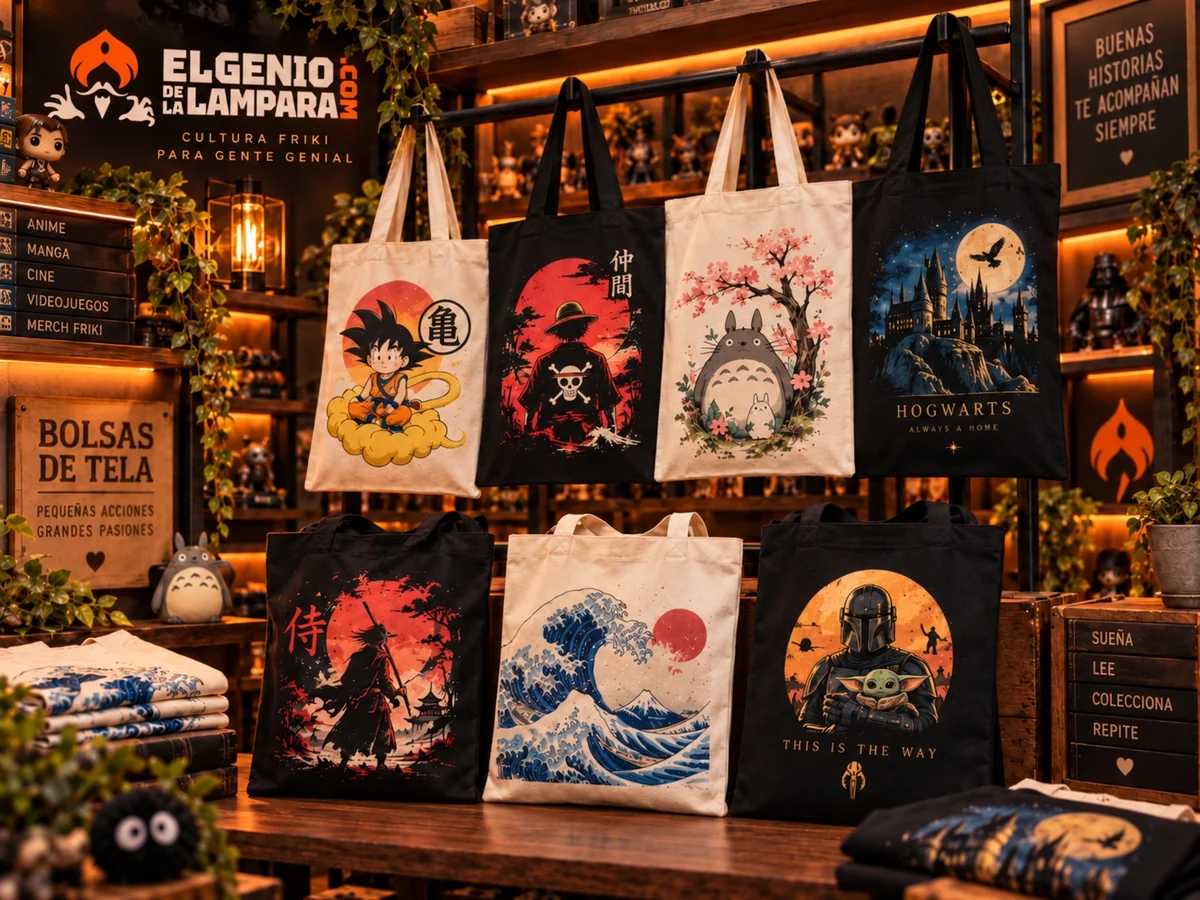 Bolsas de tela frikis con diseños de anime y fantasía