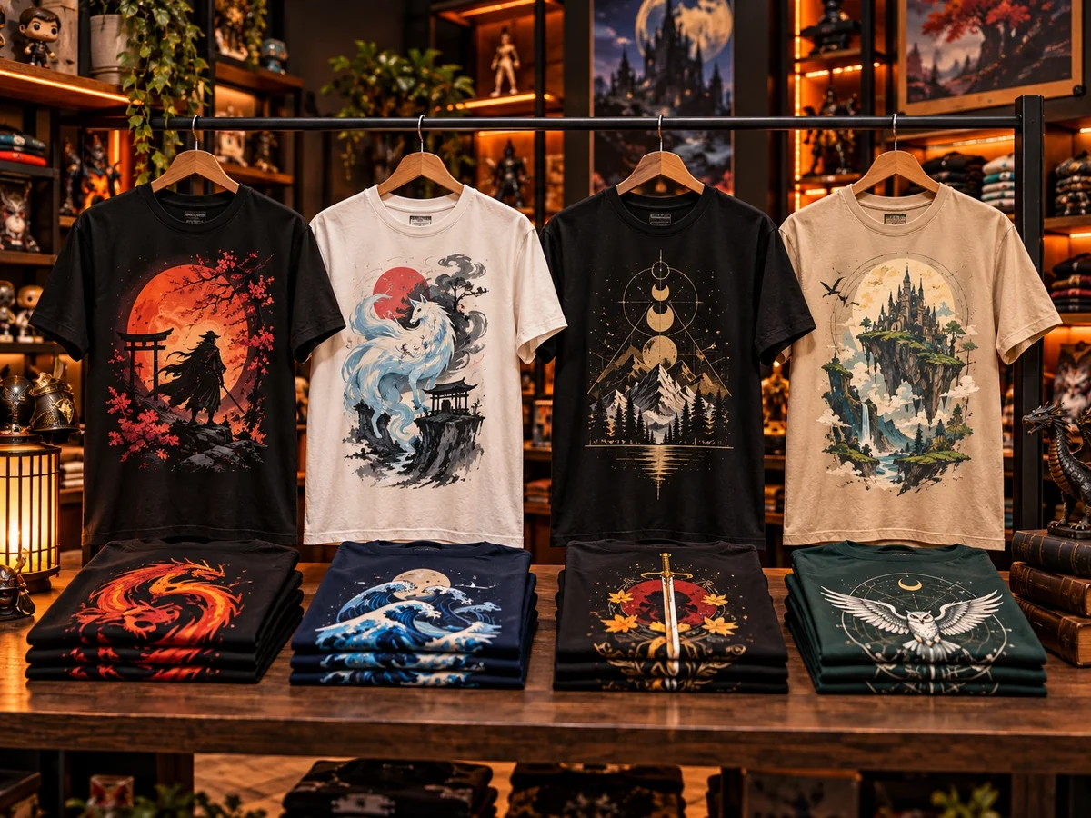 Camisetas frikis con diseños de anime y fantasía