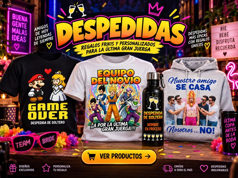 Camisetas y regalos personalizados para despedidas